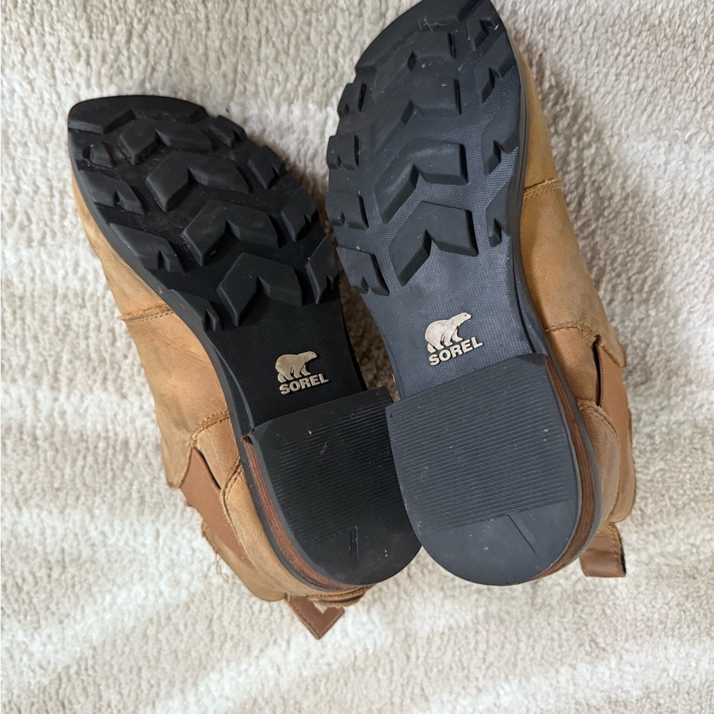 Sorel Emelie Waterproof Tan Brown Ankle Booties Size 8 - Picture 4 of 8